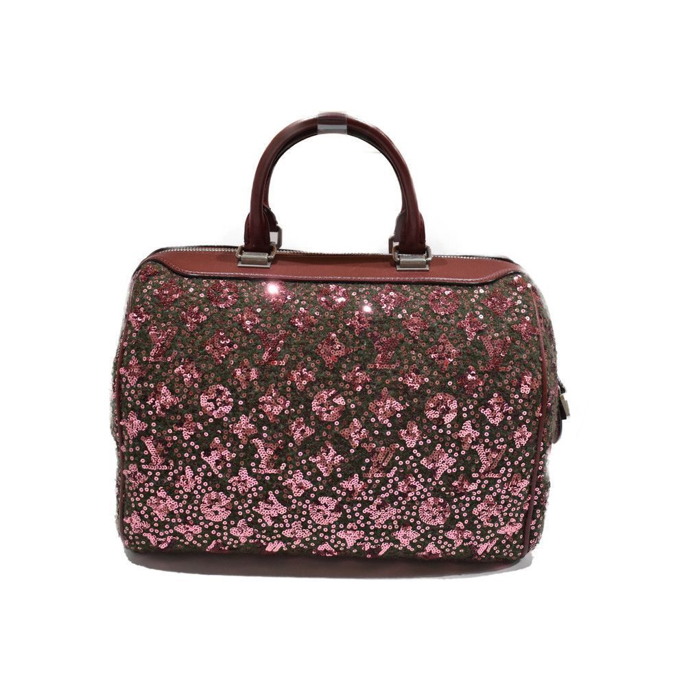 Speedy Felt Bag Boston Bag Monogram Sunshine Express Pink Wine Red Leather - Picture 4 of 10